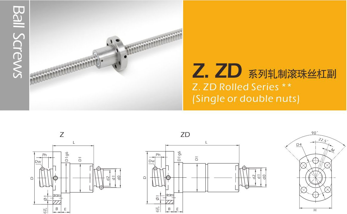 Z.ZD系列轧制滚珠丝杠副参数